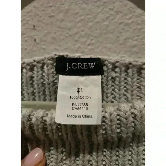J. Crew Women's Gray Striped Pullover Sweater Size L Boat Neck - Picture 7 of 10